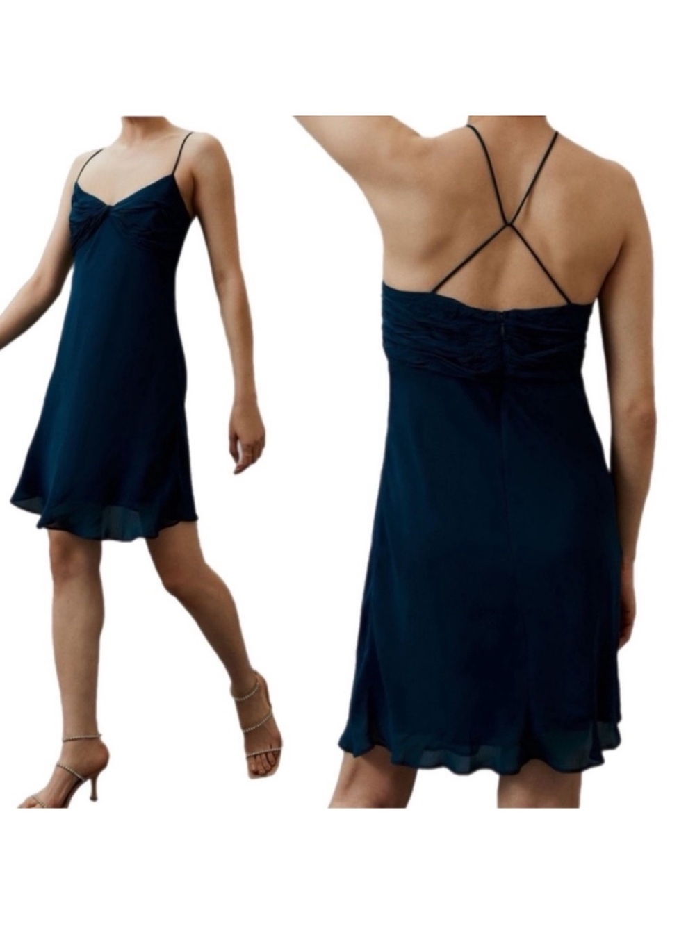 Anthropologie Twist-Front Slip Mini Dress NWT